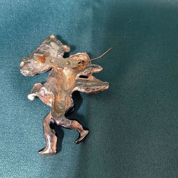 Vintage Black and Gold Angel Figurine Brooch - Picture 6 of 6